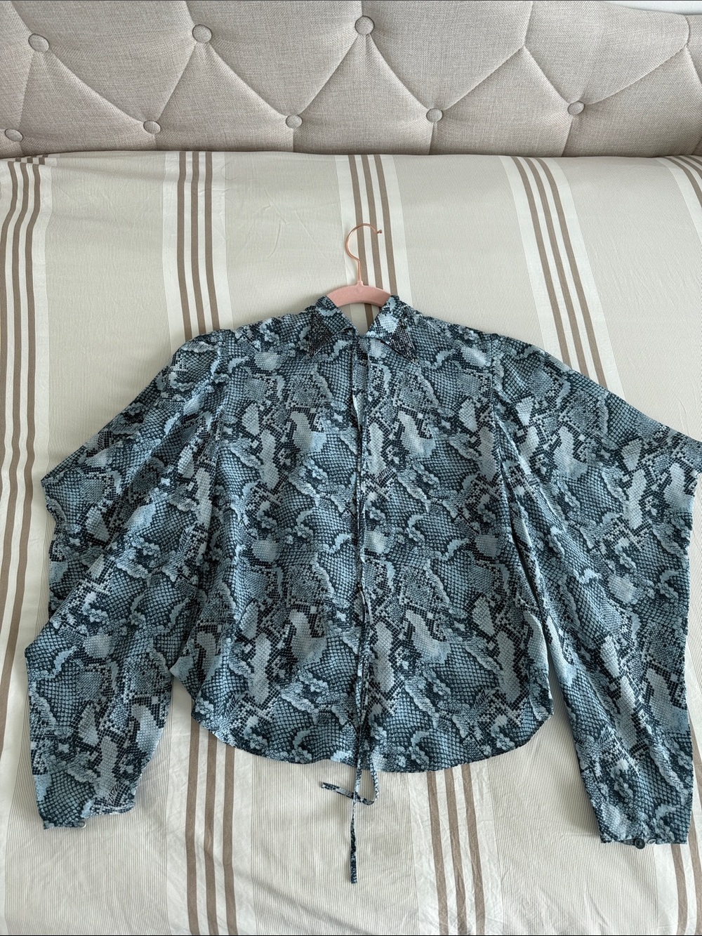 Zadig & Voltaire 100% Silk Blouse in Blue Python Print
